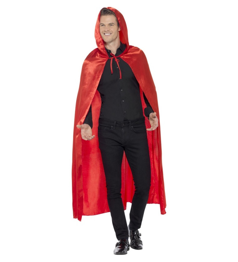 Čertovský plášť s kapucňou, červený