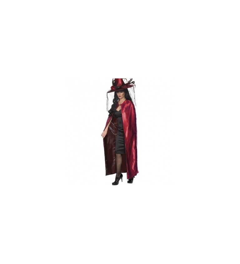 Čarodejnícky plášť deluxe v rubínovej farbe