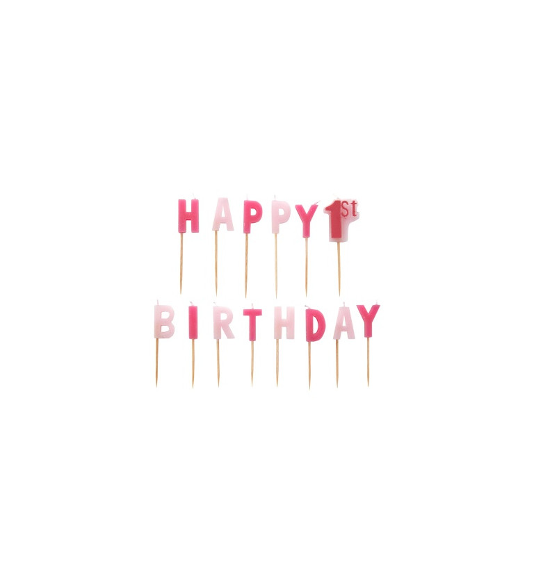 Sviečky ružové - Happy birthday