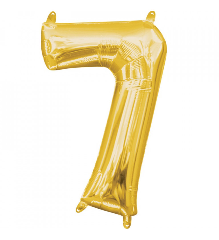 Zlatý mini fóliový balónik - číslo 7