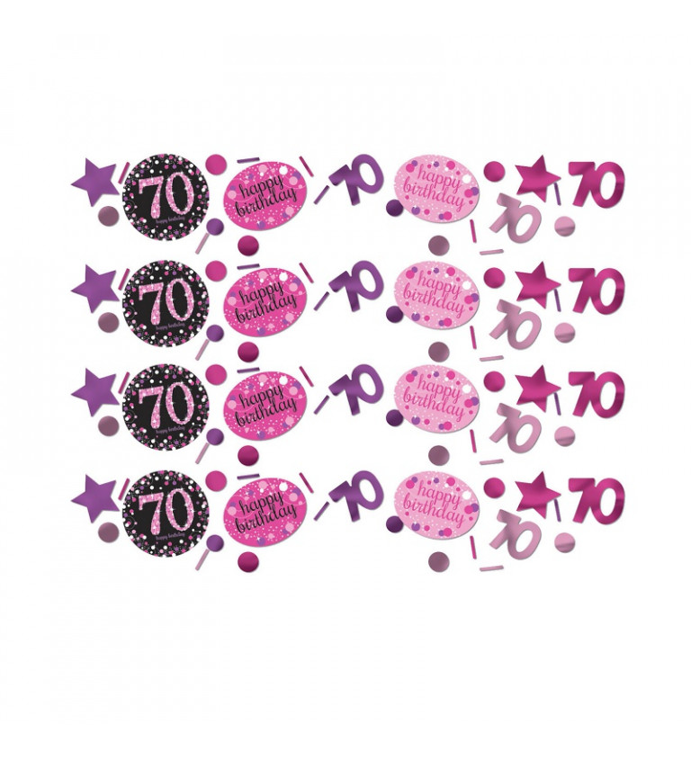 Ružové narodeninové konfety 70 rokov
