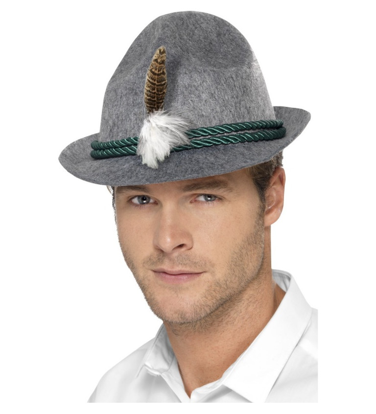 Bavorský klobúk - šedý
