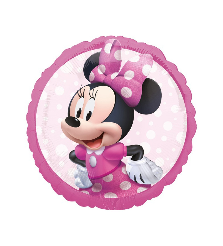 Okrúhly fóliový balónik Minnie mouse