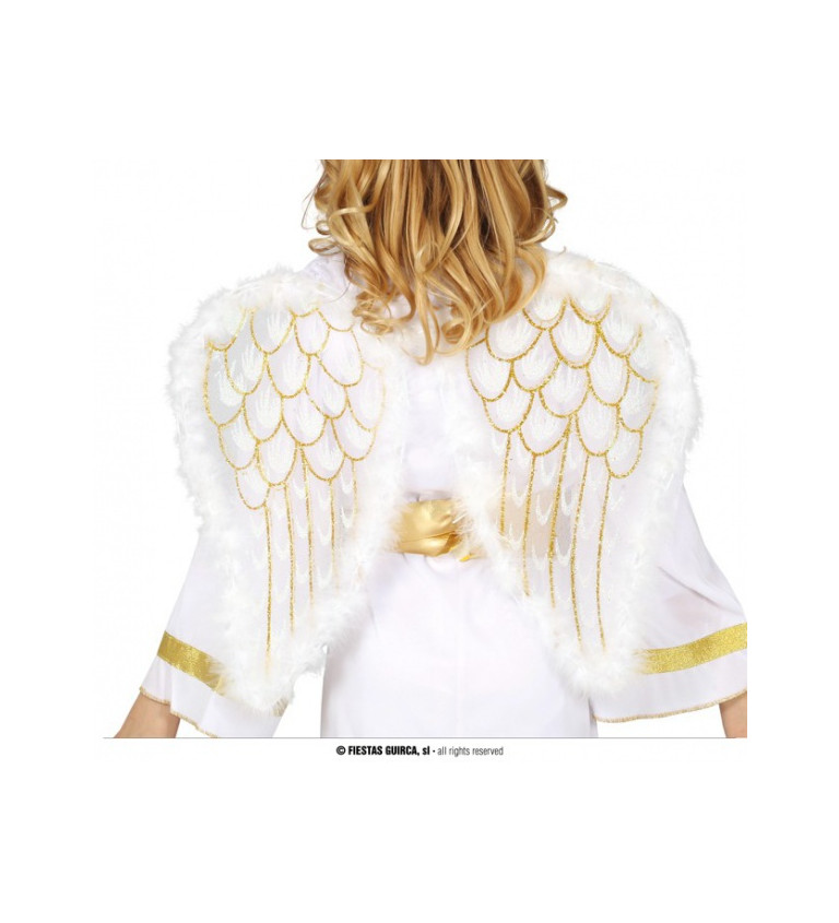 Anjelské krídla pre deti bielo-zlaté