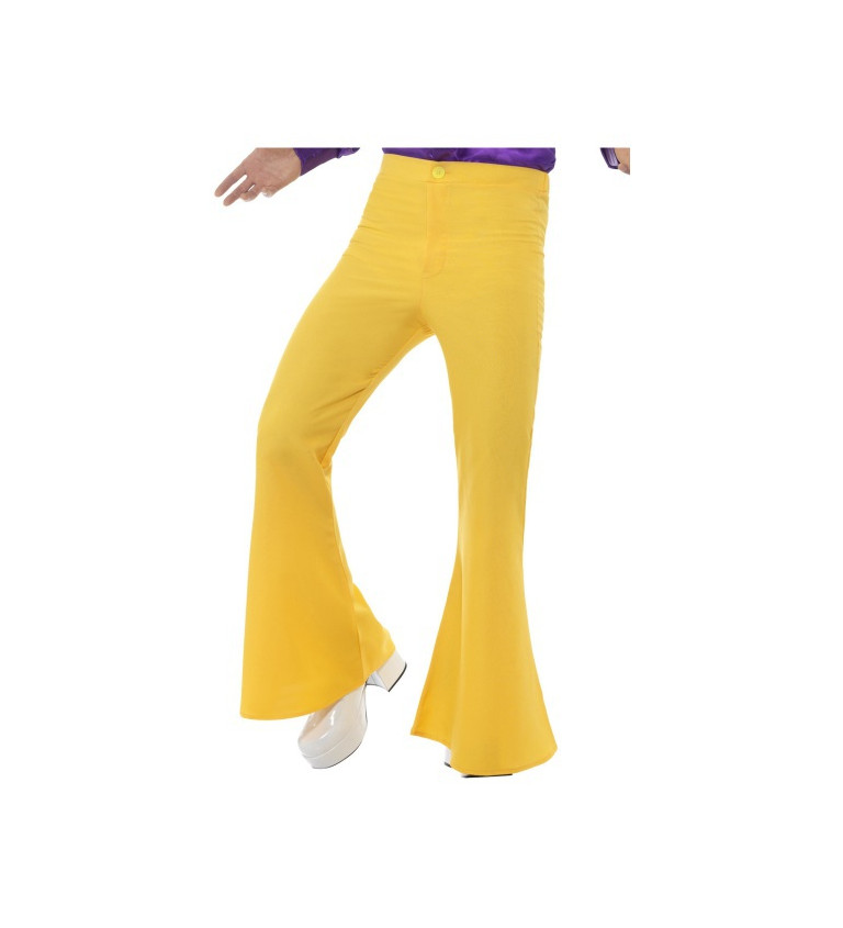Pánske retro nohavice do zvonu - žlté