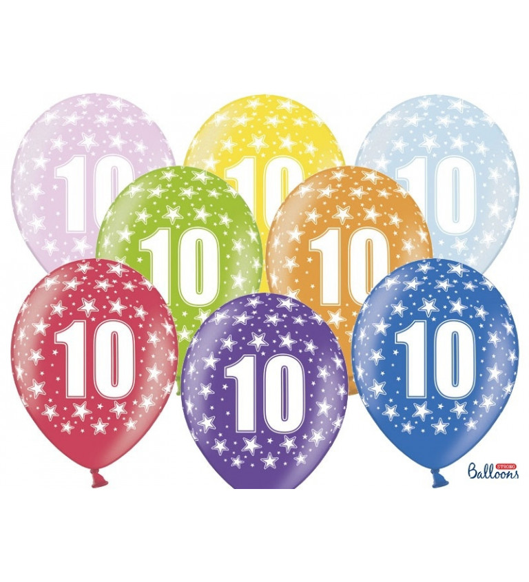 Metalický balón - Číslica "10"