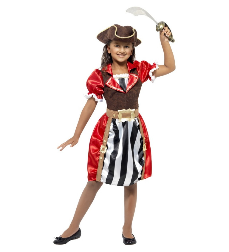 Detský kostým pirátskej kapitánky