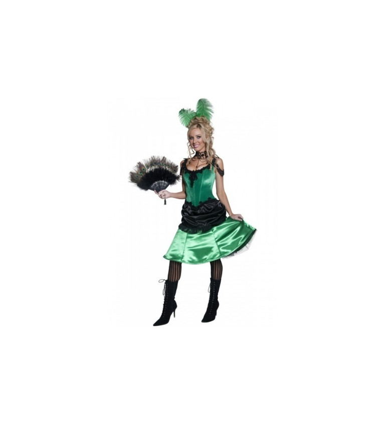 Kostým pre ženy - Kankánová tanečnica zelená