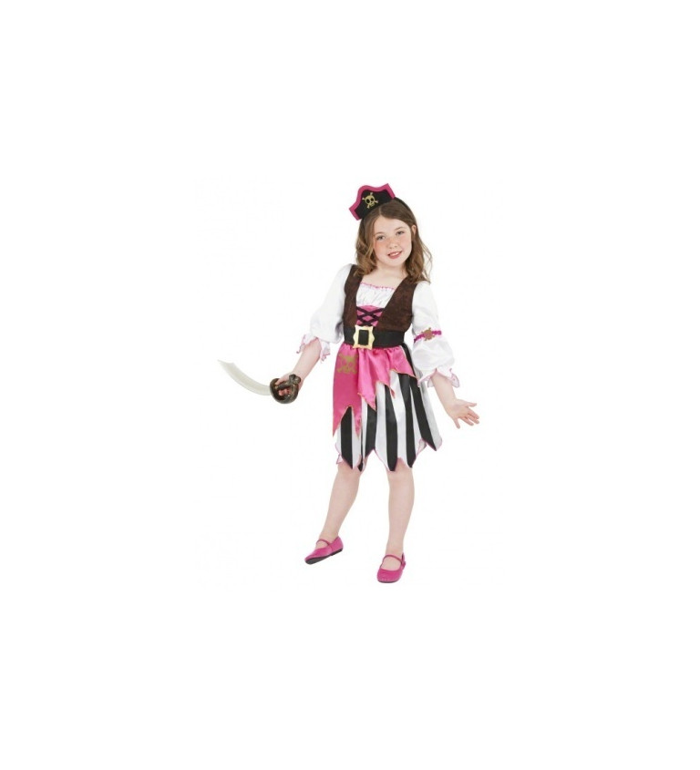 Detský kostým pre dievča - Pirátka, ružová