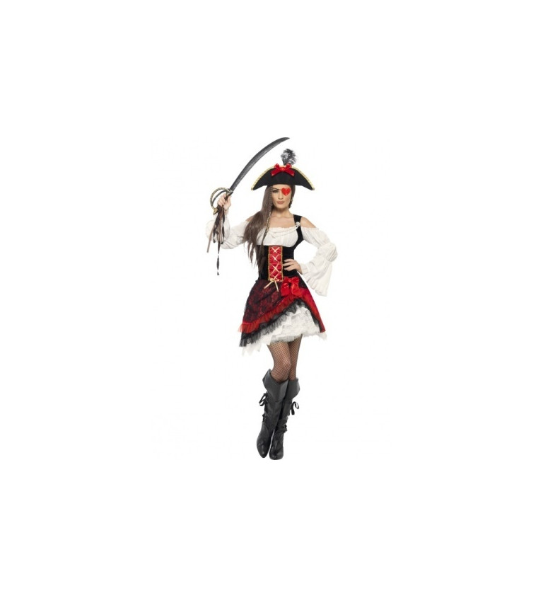 Kostým pre ženy - Pirátka červená glamorous