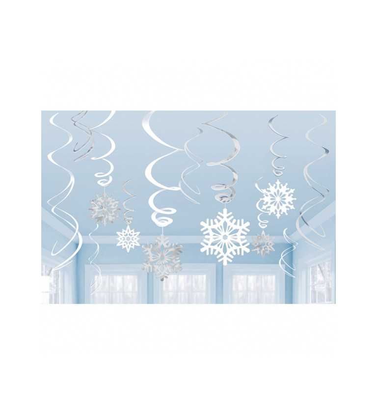 Dekoračné špirály so snehovými vločkami