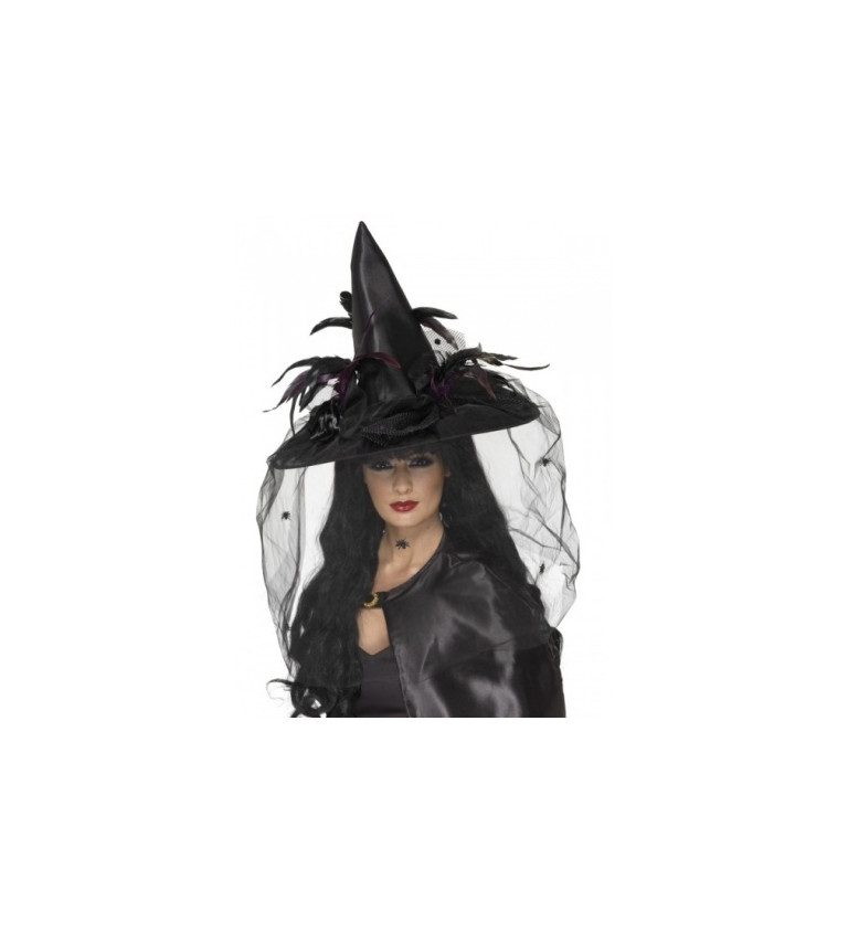 Čarodejnícky klobúk deluxe v čiernej farbe