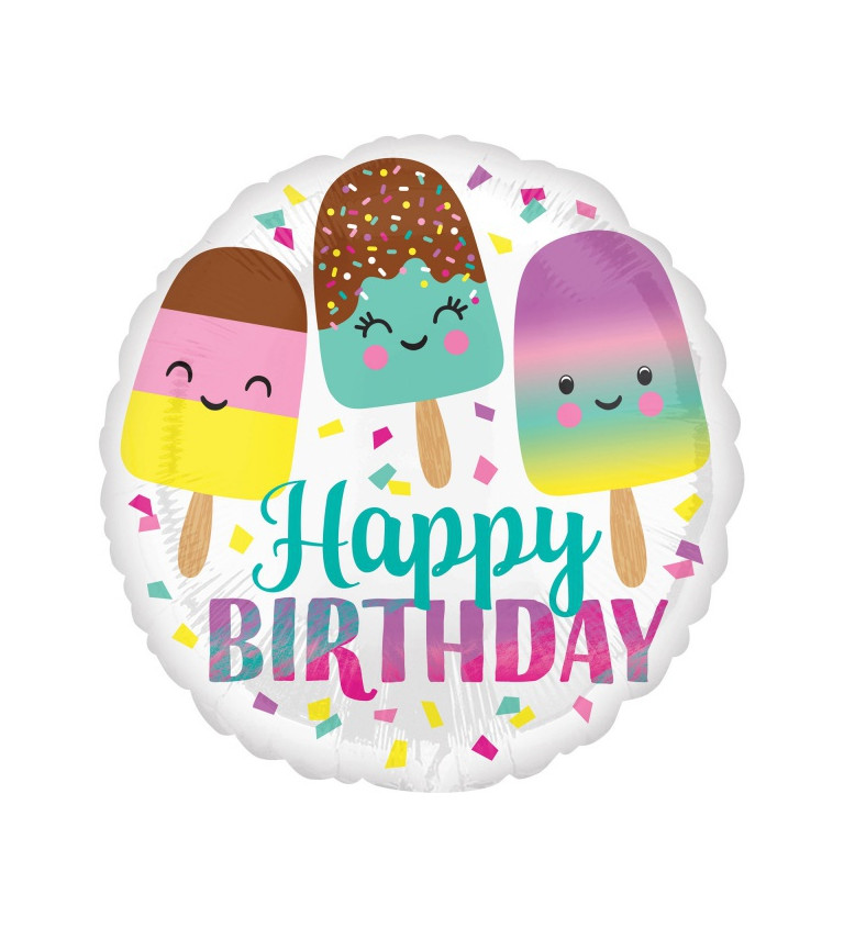Fóliový narodeninový balónik - zmrzlina