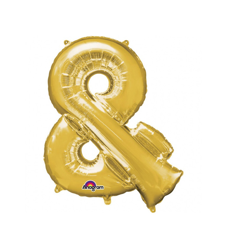 Zlatý fóliový balón v tvare &