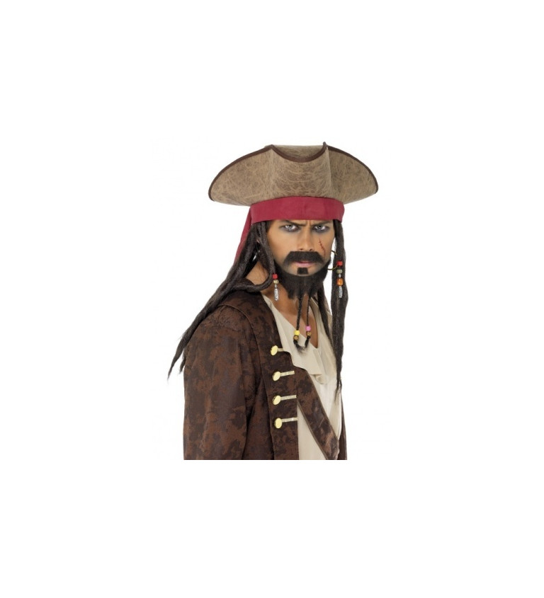 Pirátsky klobúk - trojhranný s dredami