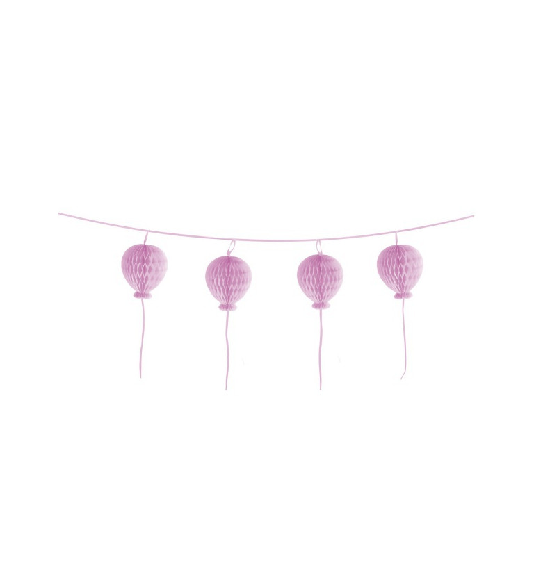 Girlanda s papierovými ružovými balónmi