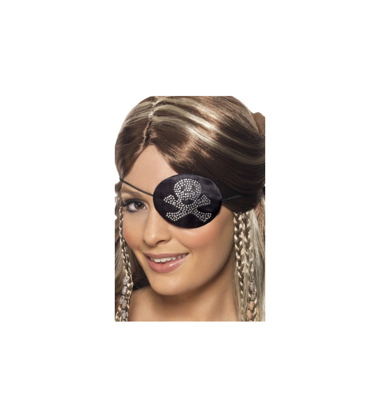 Pirátska klapka - lebka z kamienkov