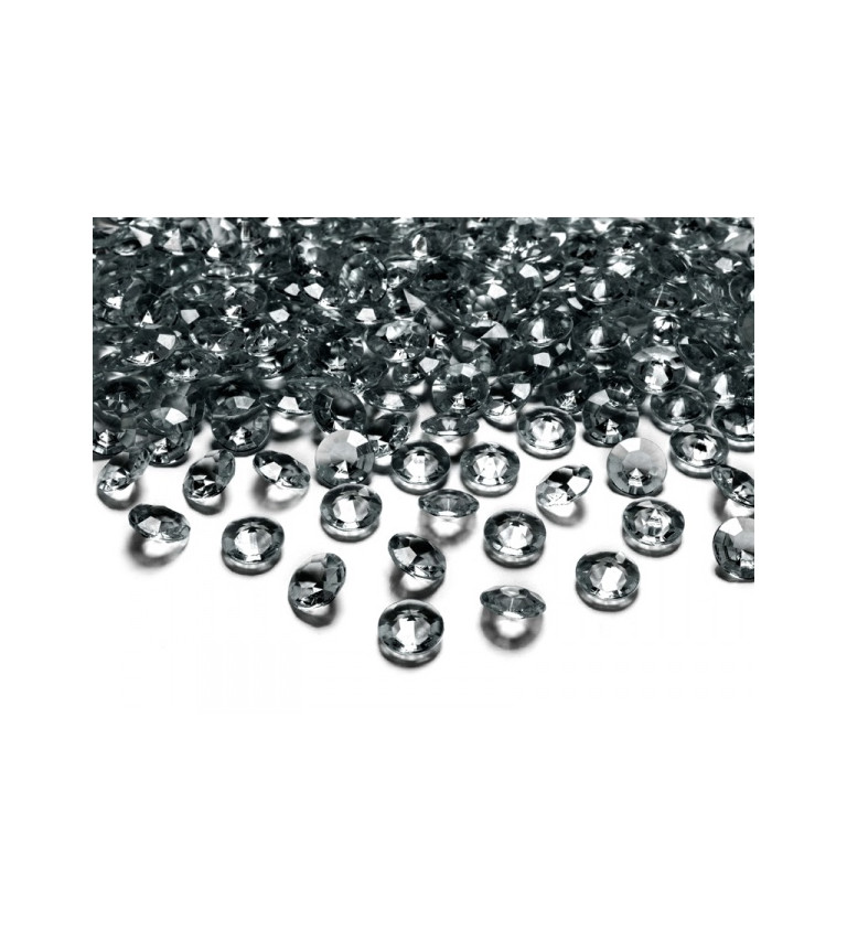 Dekoratívne diamanty mini - šedé