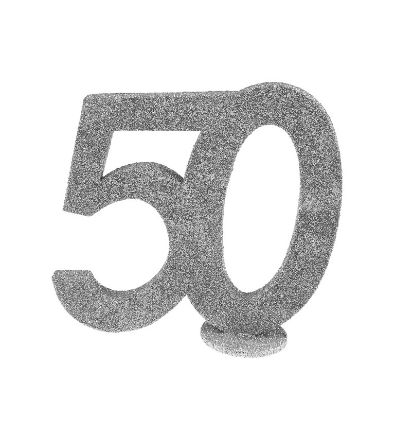 Strieborná dekorácia v tvare čísla 50