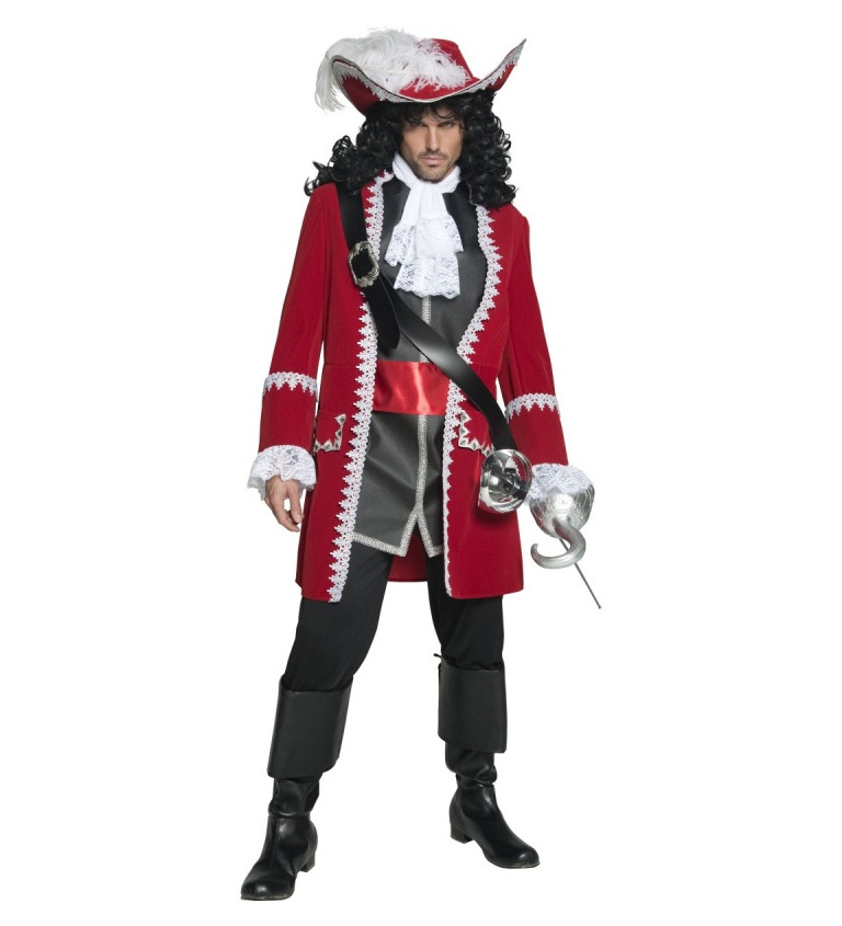 Pánsky kostým Pirát Deluxe, červený