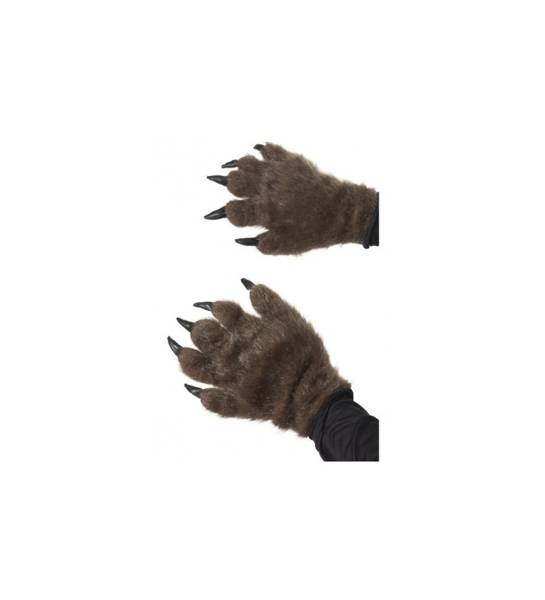 Halloween rukavice Vlkodlak - hnedé prevedenie