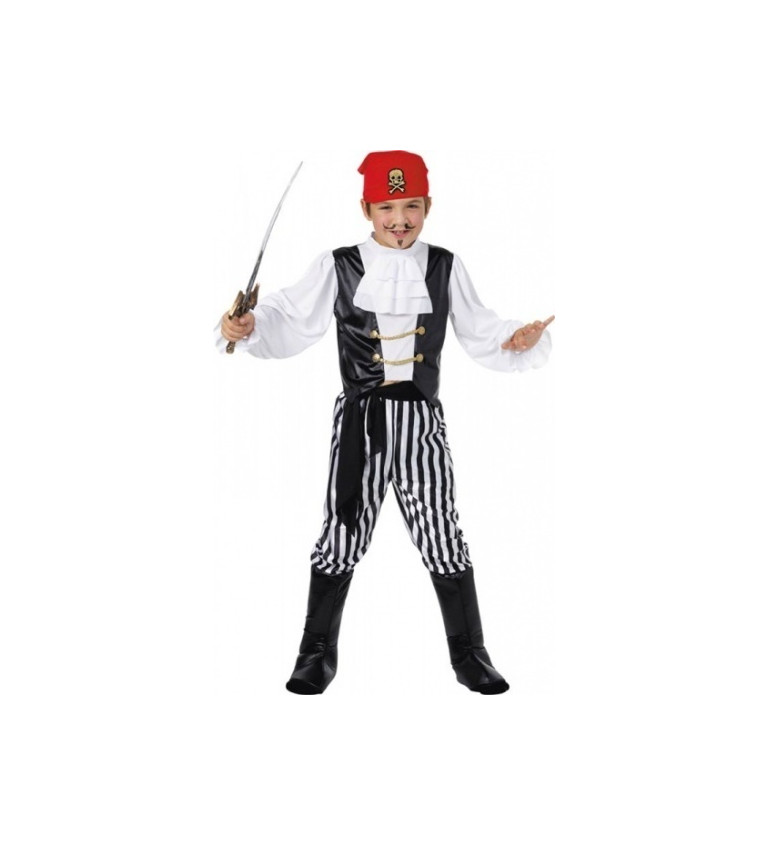 Detský kostým pre chlapca - Pirát červeno-biely