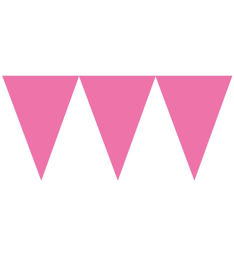 Girlanda - trojuholníky ružové