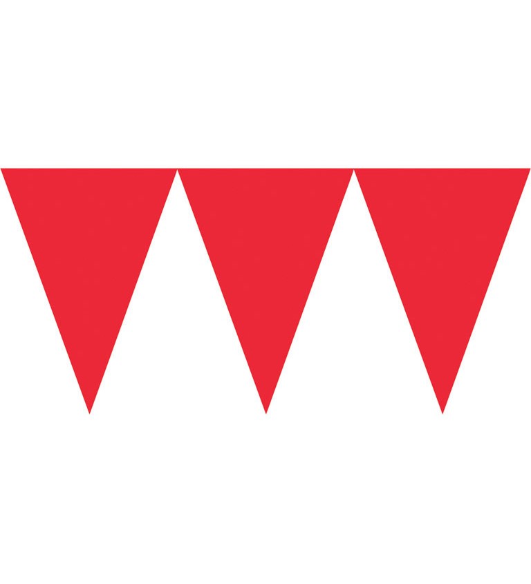 Girlanda - trojuholníky červené