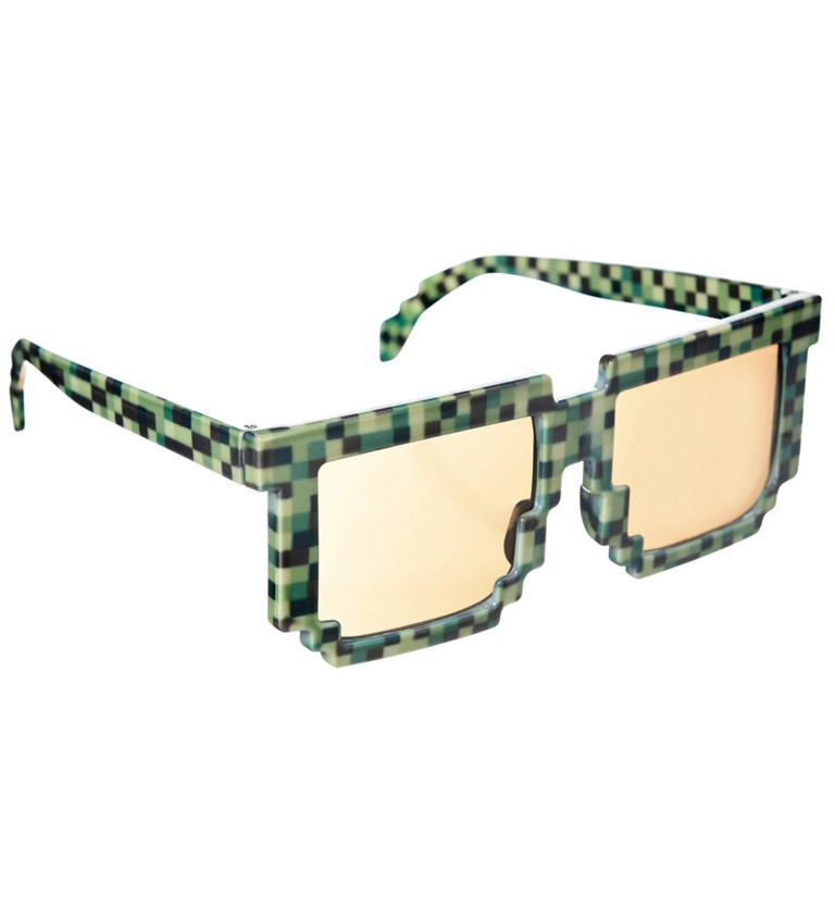 Zelené pixelované okuliare
