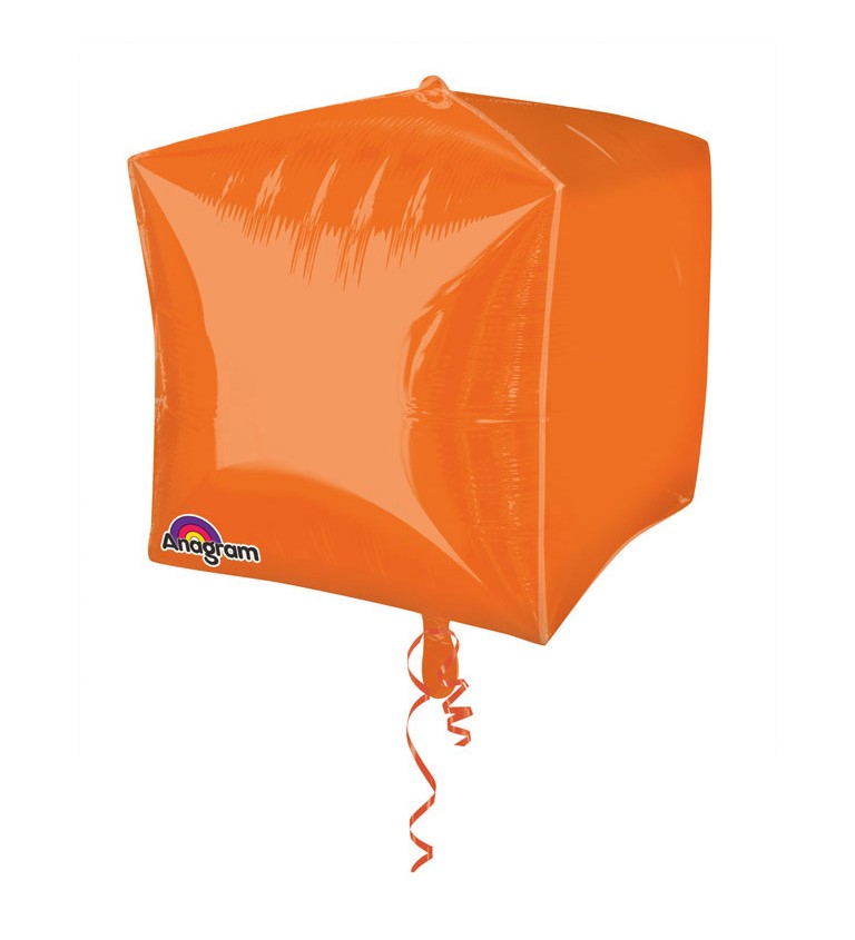 Fóliový balónik v tvare kocky - oranžová