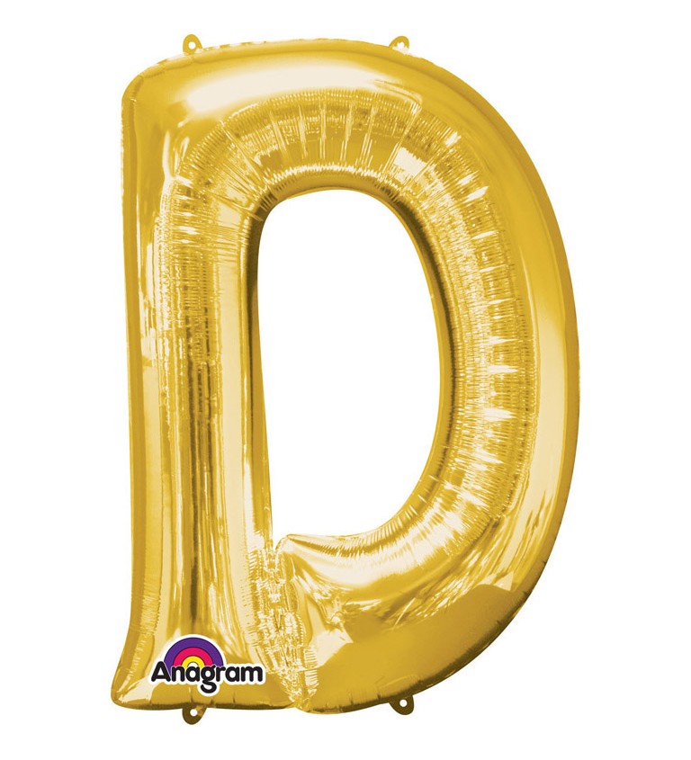 Balón fóliový Písmeno "D" - zlatý