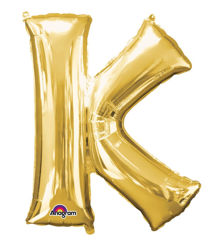 Balón "K" fóliový - zlatý