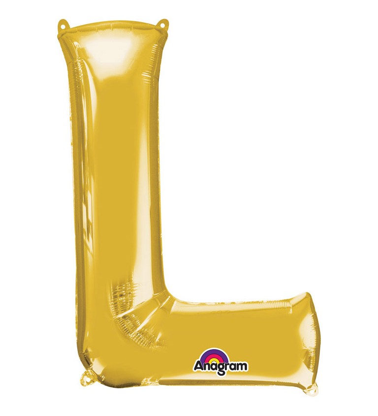 Balón "L" fóliový - zlatý