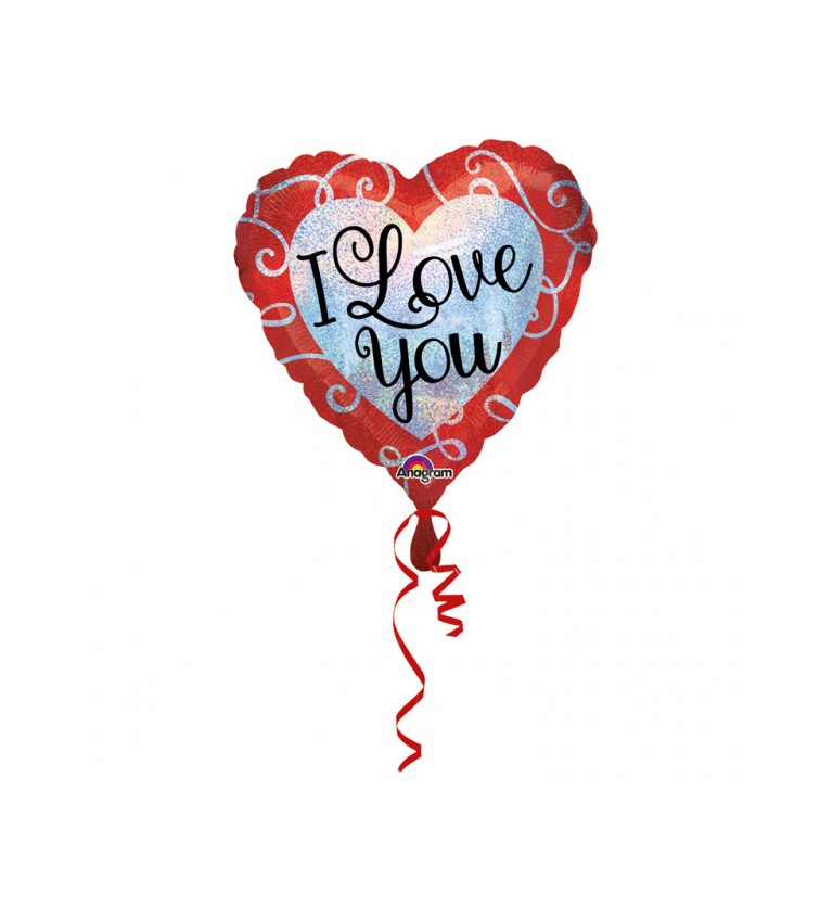 Fóliový balónik Milujem ťa - srdce