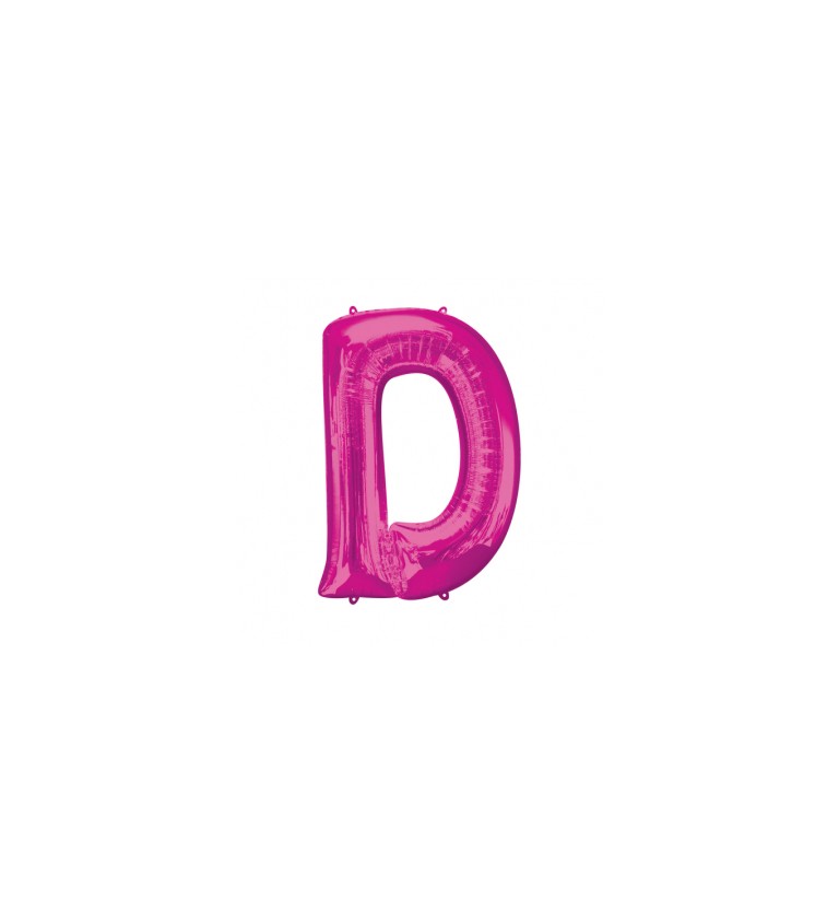 Balón fóliový "Písmeno "D" - ružový