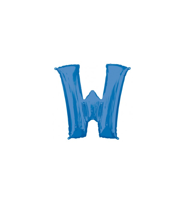 Balón fóliový "Písmeno "W" - modrý