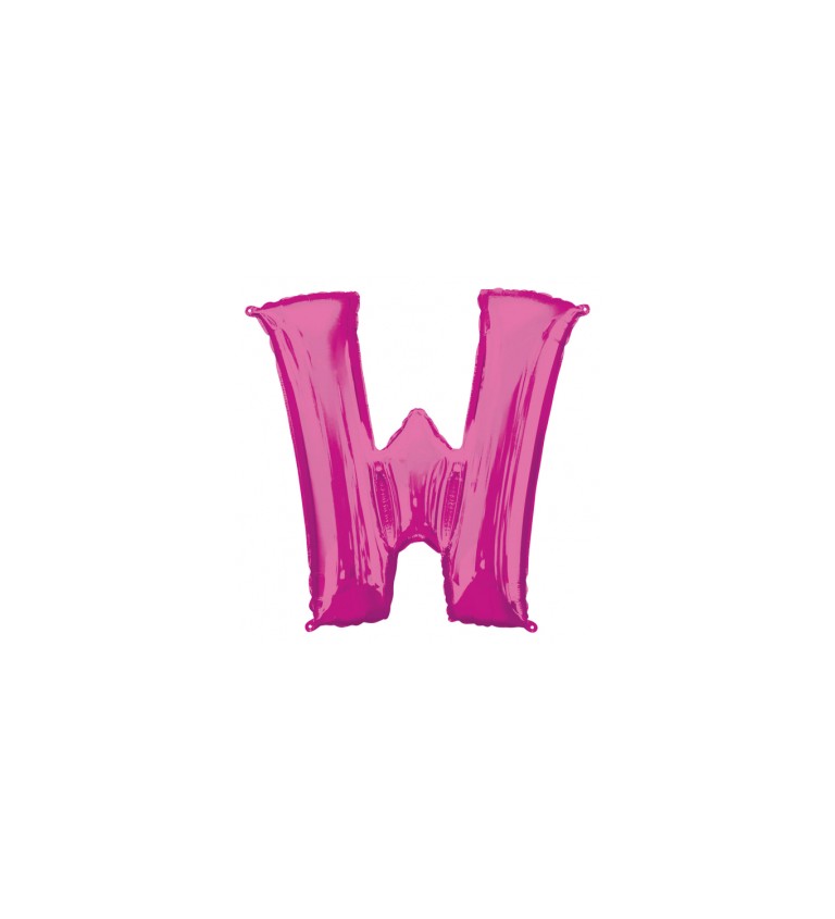 Balón fóliový "Písmeno "W" - ružový