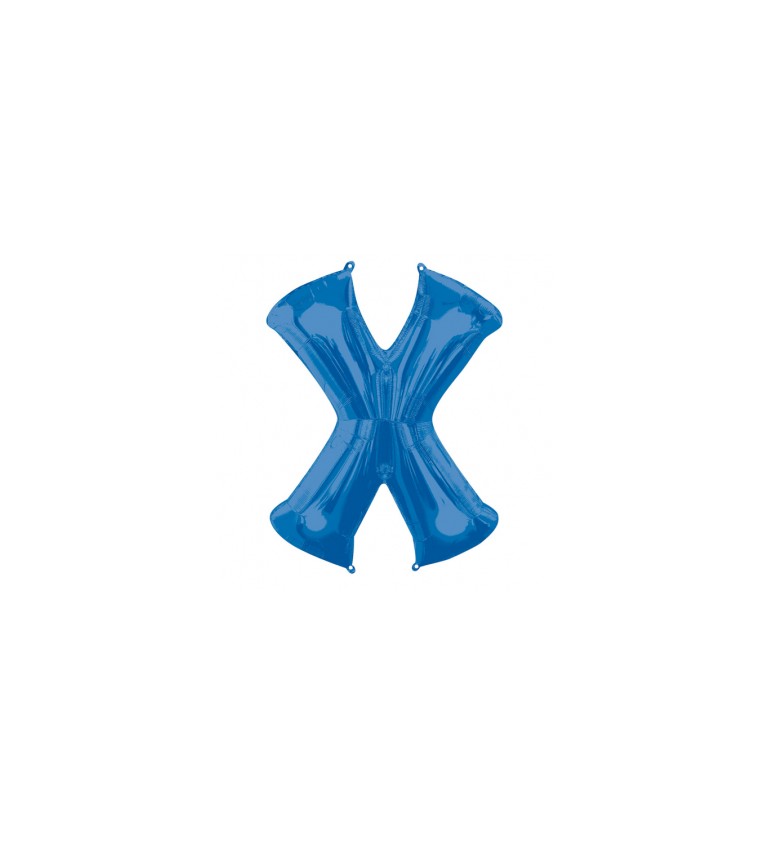 Balón fóliový "Písmeno "X" - modrý