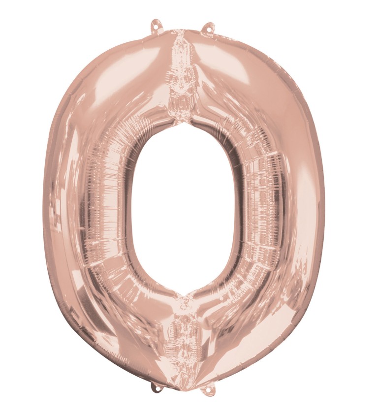 Fóliový balónik "O" - rose gold 83cm