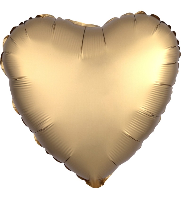 Fóliový balónik v tvare srdca - zlatý