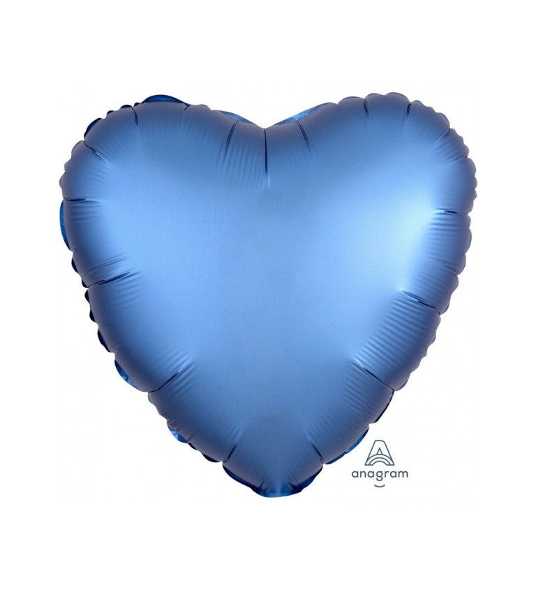 Fóliový balónik v tvare srdca - modrý