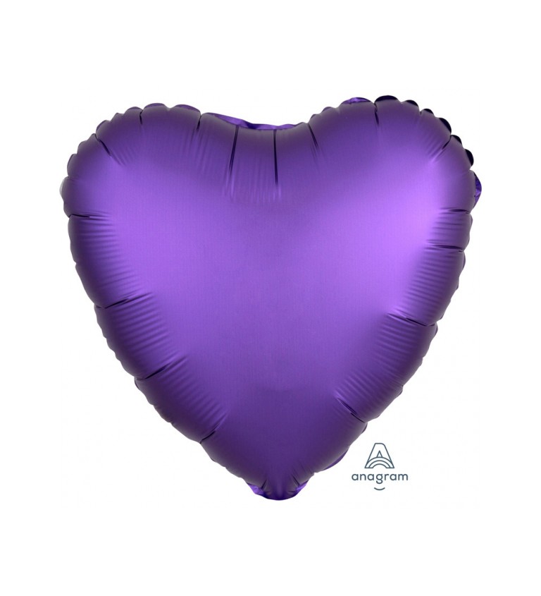 Fóliový balónik v tvare srdca - fialový