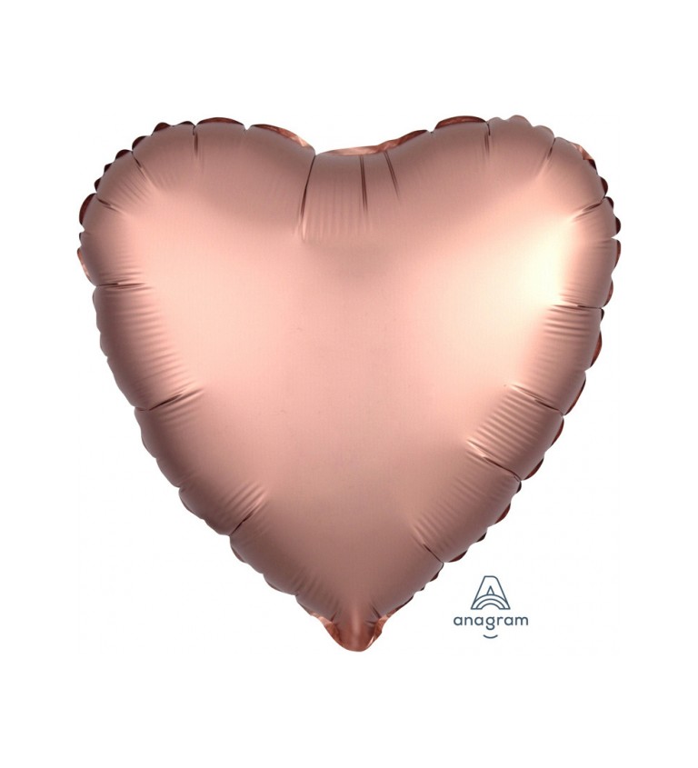 Fóliový balónik v tvare srdca - ružové zlato
