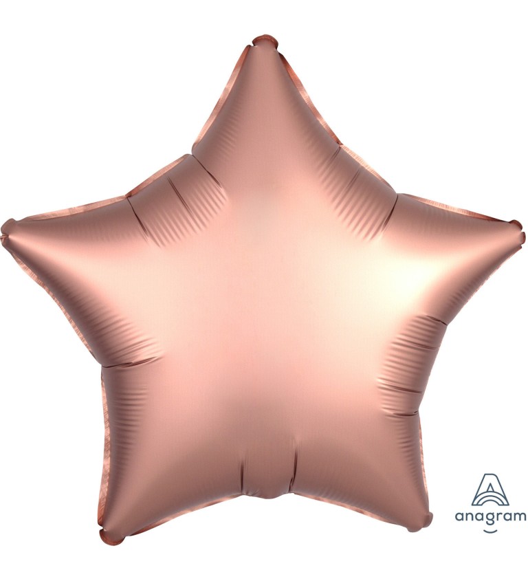 Fóliový balónik v tvare hviezdy - ružové zlato