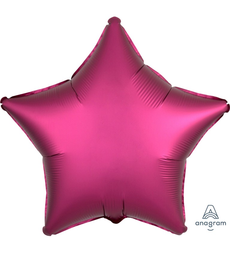 Fóliový balónik v tvare hviezdy - tmavo ružový
