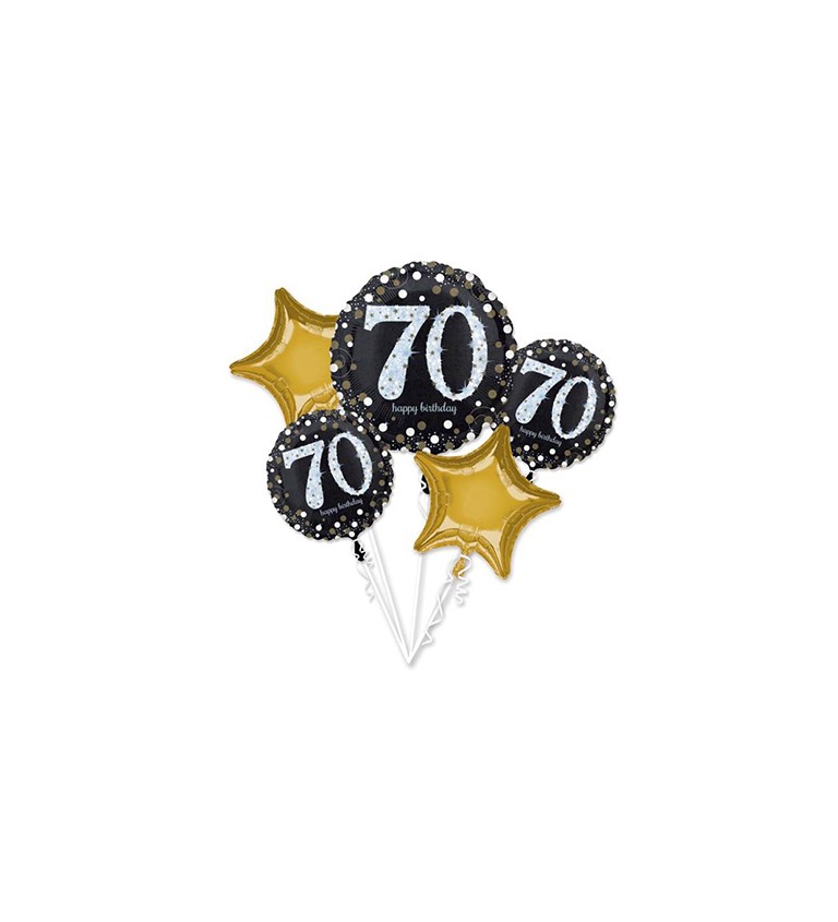 Sada "Sparkling Birthday 70" 5 - fóliové balóny
