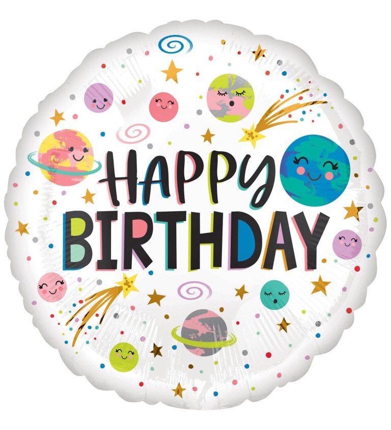 Balónik Happy Birthday - Vesmír