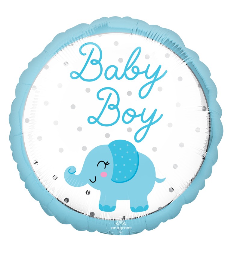 Fóliový balón Baby Boy so slonom