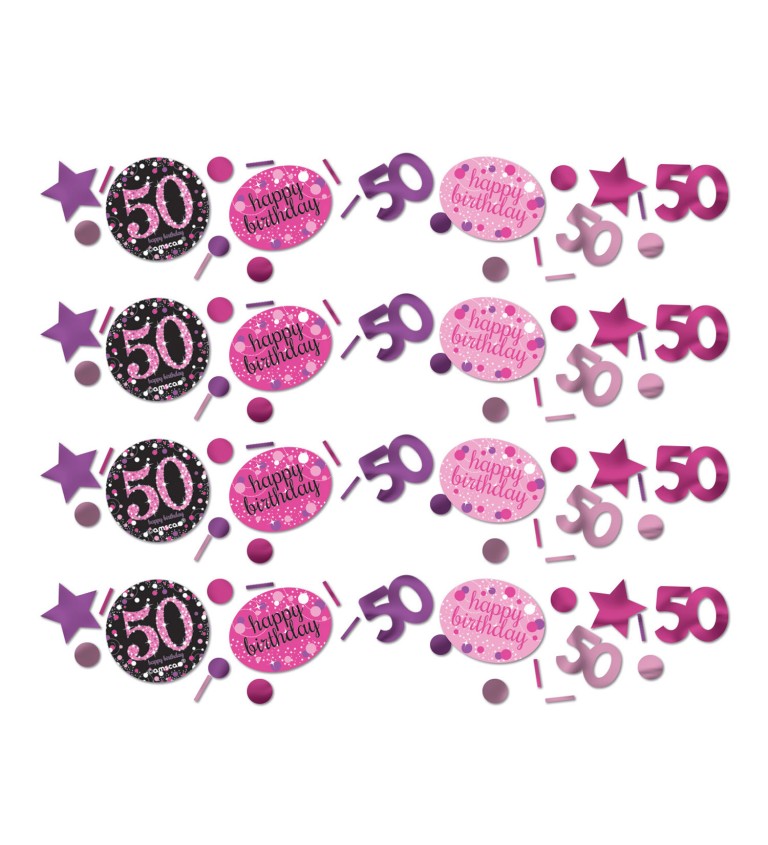 Konfety 50 Luxusná oslava - ružové