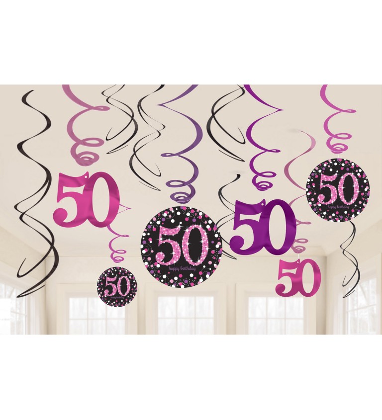 Swirl Decorations 50 SparklingCelebration - Pink